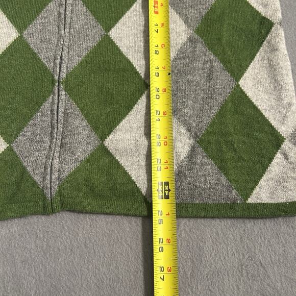 Charter Club Women's Regular Green Argyle 2-Ply Cashmere Full Zip Sweater Size L - Picture 5 of 6
